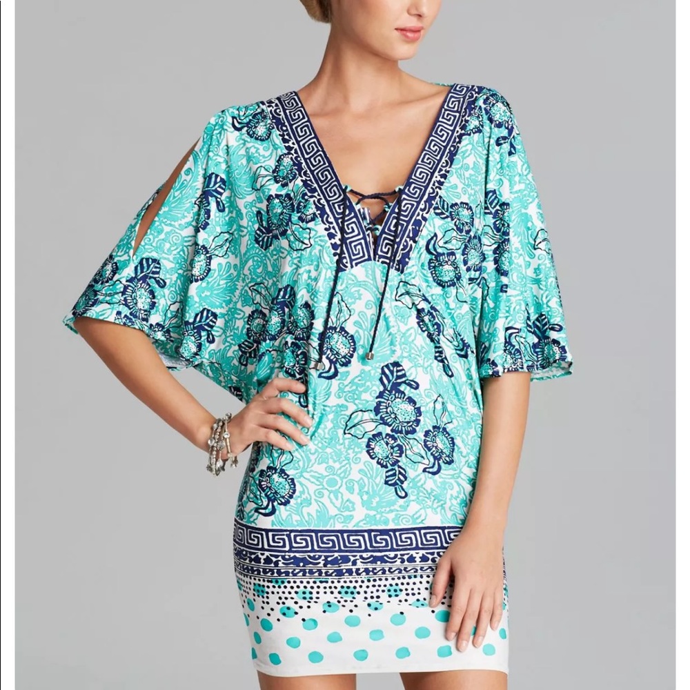 Nanette Lepore Swim Green Cover-Up Batiki Tunic XS
